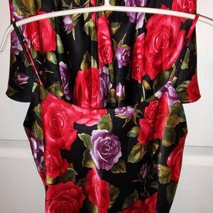 VICTORIA'S SECRET 100% SILK 2-PC PAJAMA SET CAMISOLE AND SHORTS FLORAL SMALL NWT